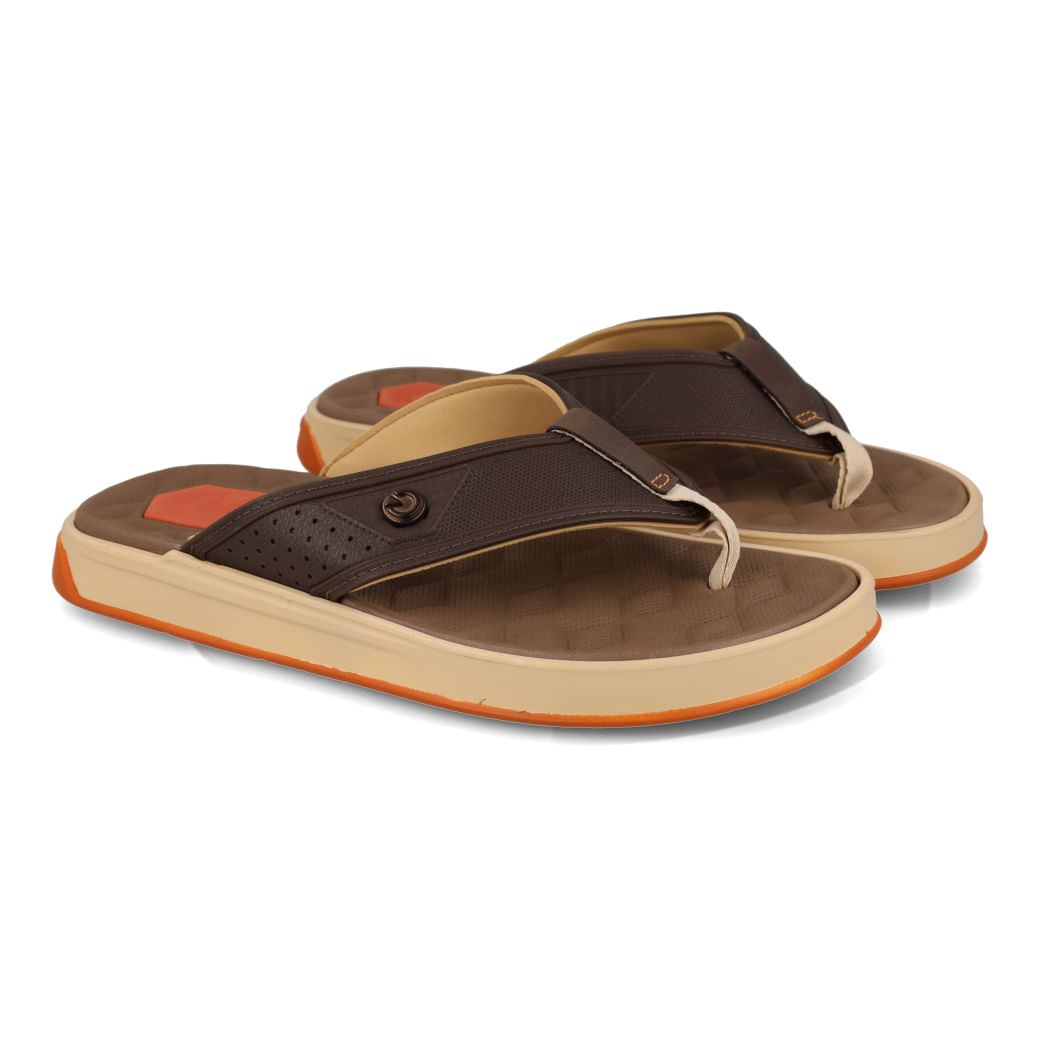 Grendene Chinelo CARTAGO NAPOLES IV 12339-AY428 Bege-Marrom-Laranja Plastico_4_999999992496262_01